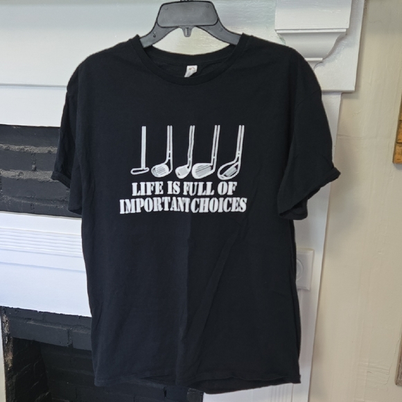 Fruit of the Loom Other - Fruit Of The Loom Black Graphic T-Shirt with Golf Design